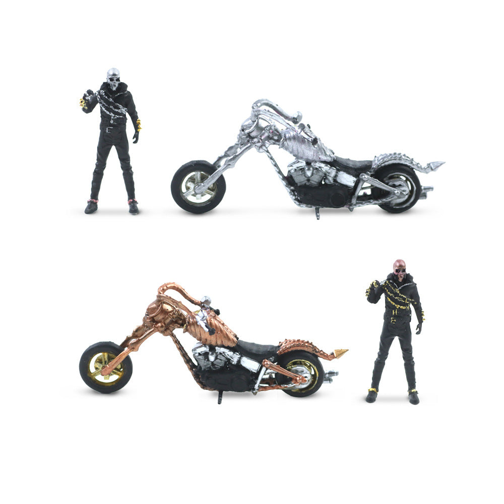 MoreArt1:64  骷髏騎士摩托人偶仿真樹脂模型-CASEZONE