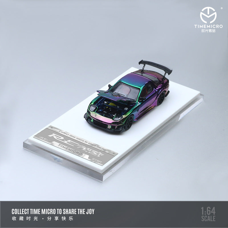 TimeMicro 1:64 馬自達RX-7雨宮 開蓋版電鍍色仿真合金汽車模-CASEZONE