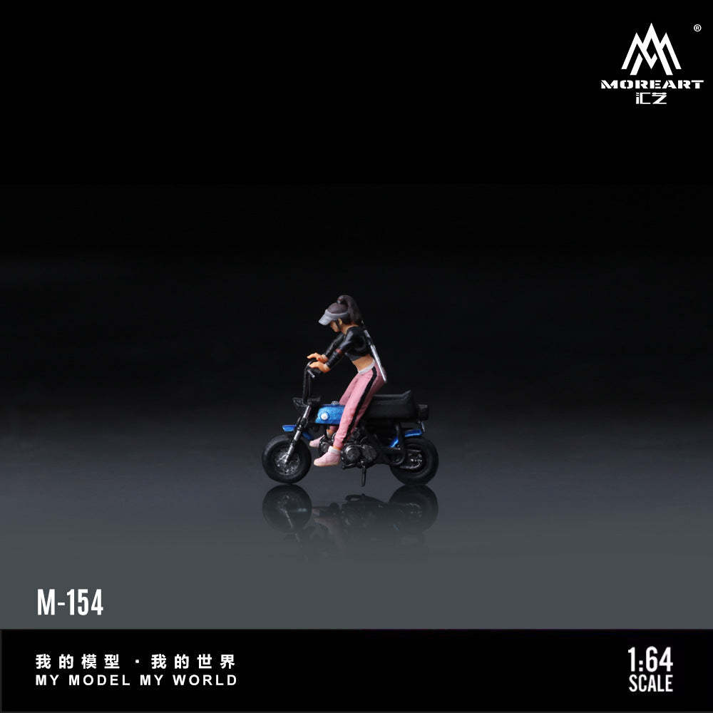 MoreArt1:64 趕場女俠摩托人偶套裝仿真樹脂模型-CASEZONE