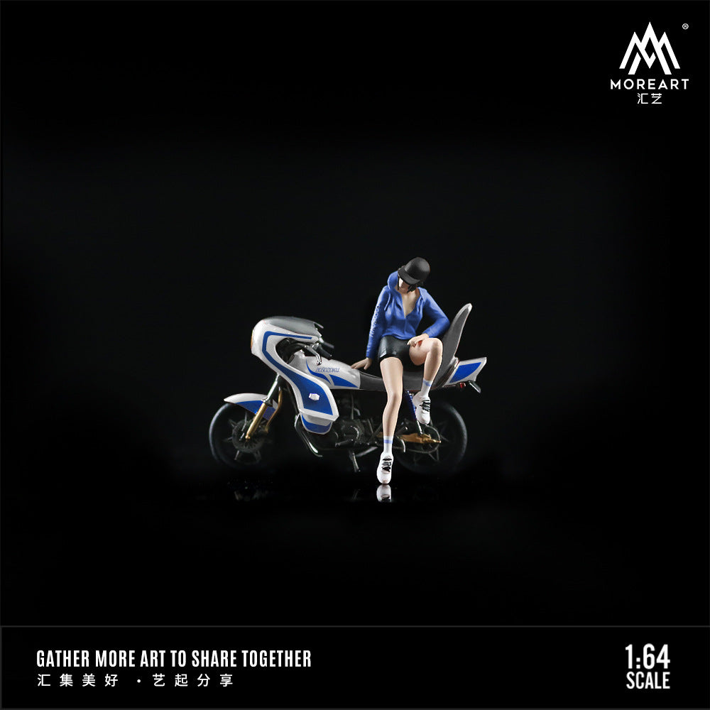 MoreArt1:64 暴走族拉花摩托人偶套裝樹脂模型 -CASEZONE