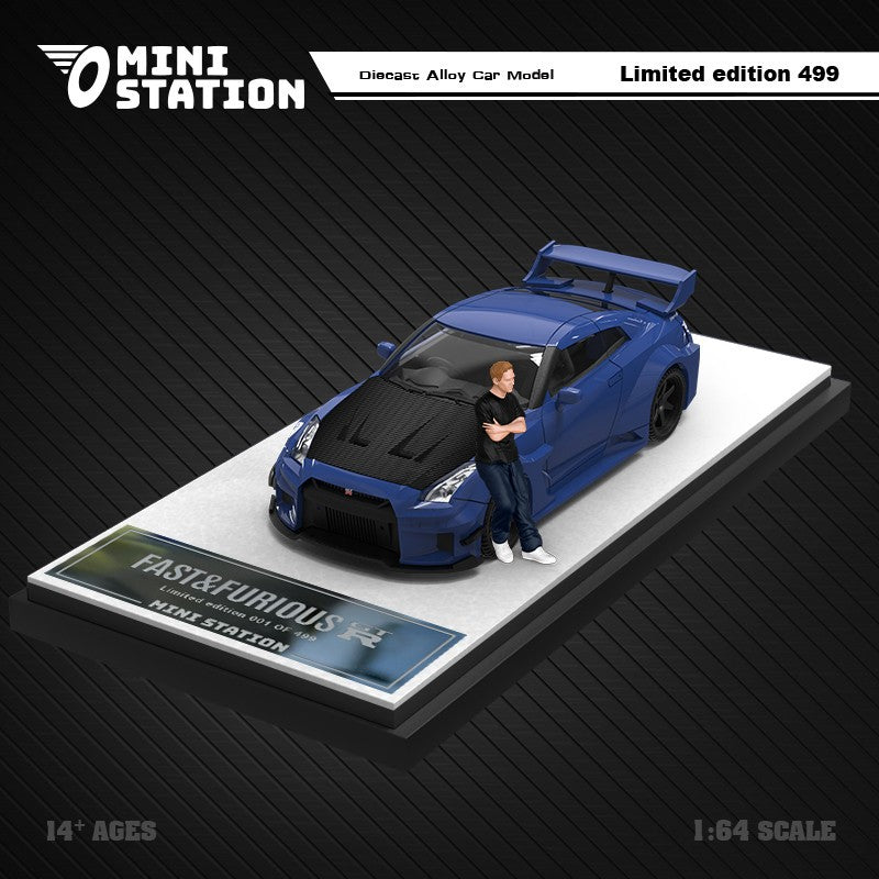 MiniStation1:64 尼桑GTR R35 3.0速度與激情 仿真合金汽車模型