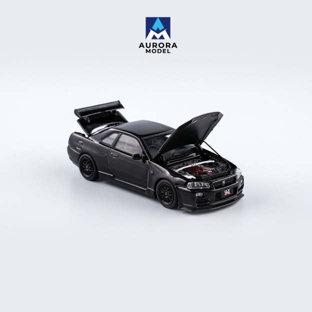 AM 2024汽車改裝展覽會展會限定 R34前後開蓋 合金車模型-CASEZONE