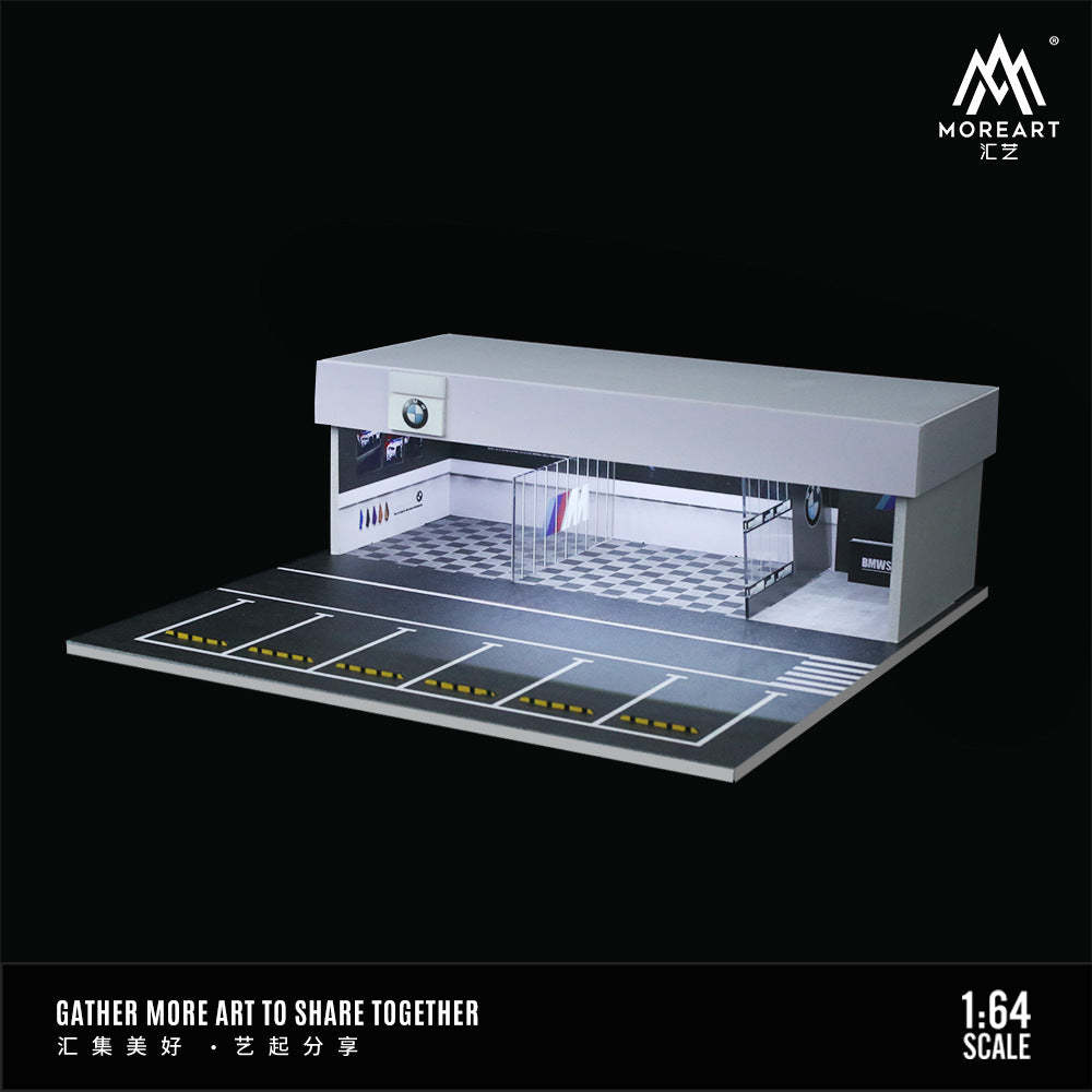 MoreArt 1:64 保時捷 蘭博改裝店燈光版場景模型-CASEZONE