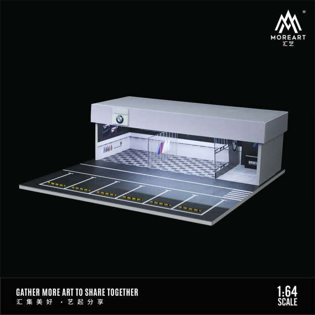 MoreArt 1:64 保時捷 蘭博改裝店燈光版場景模型-CASEZONE