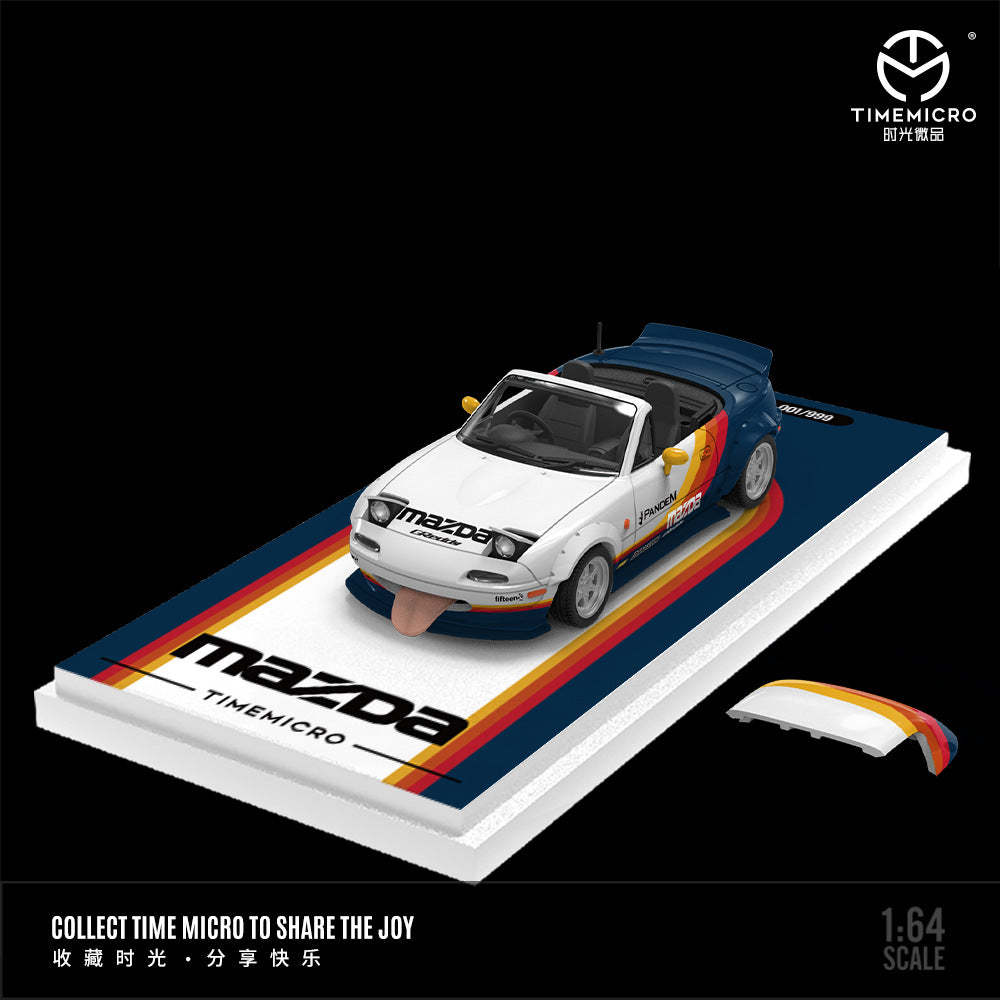 TimeMicro 1:64 馬自達 MX5 紅牛和彩條塗裝仿真合金汽車-CASEZONE