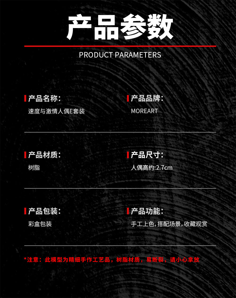 MoreArt1:64 速度與激情人偶E套裝 樹脂模型 -CASEZONE