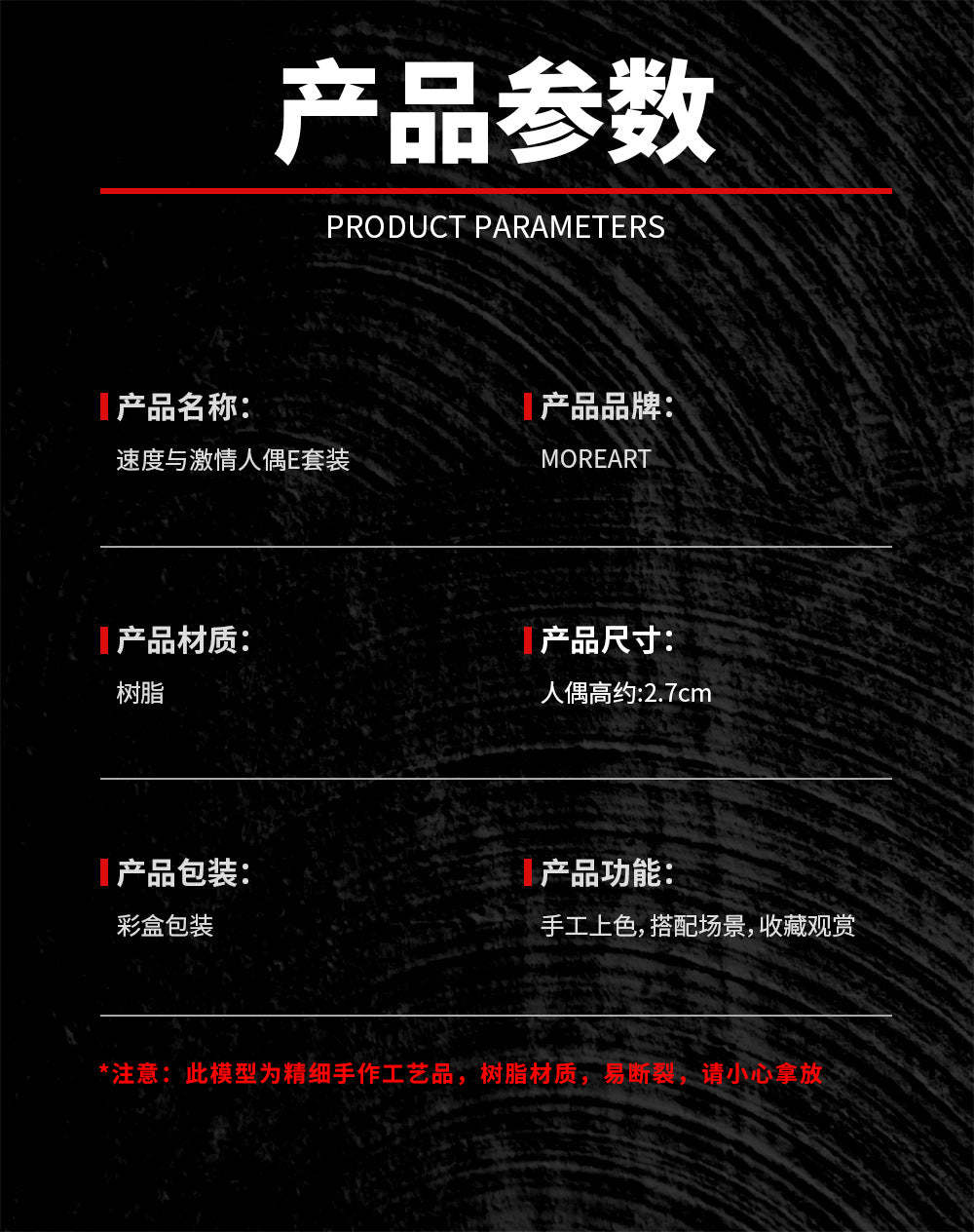 MoreArt1:64 速度與激情人偶E套裝 樹脂模型 -CASEZONE