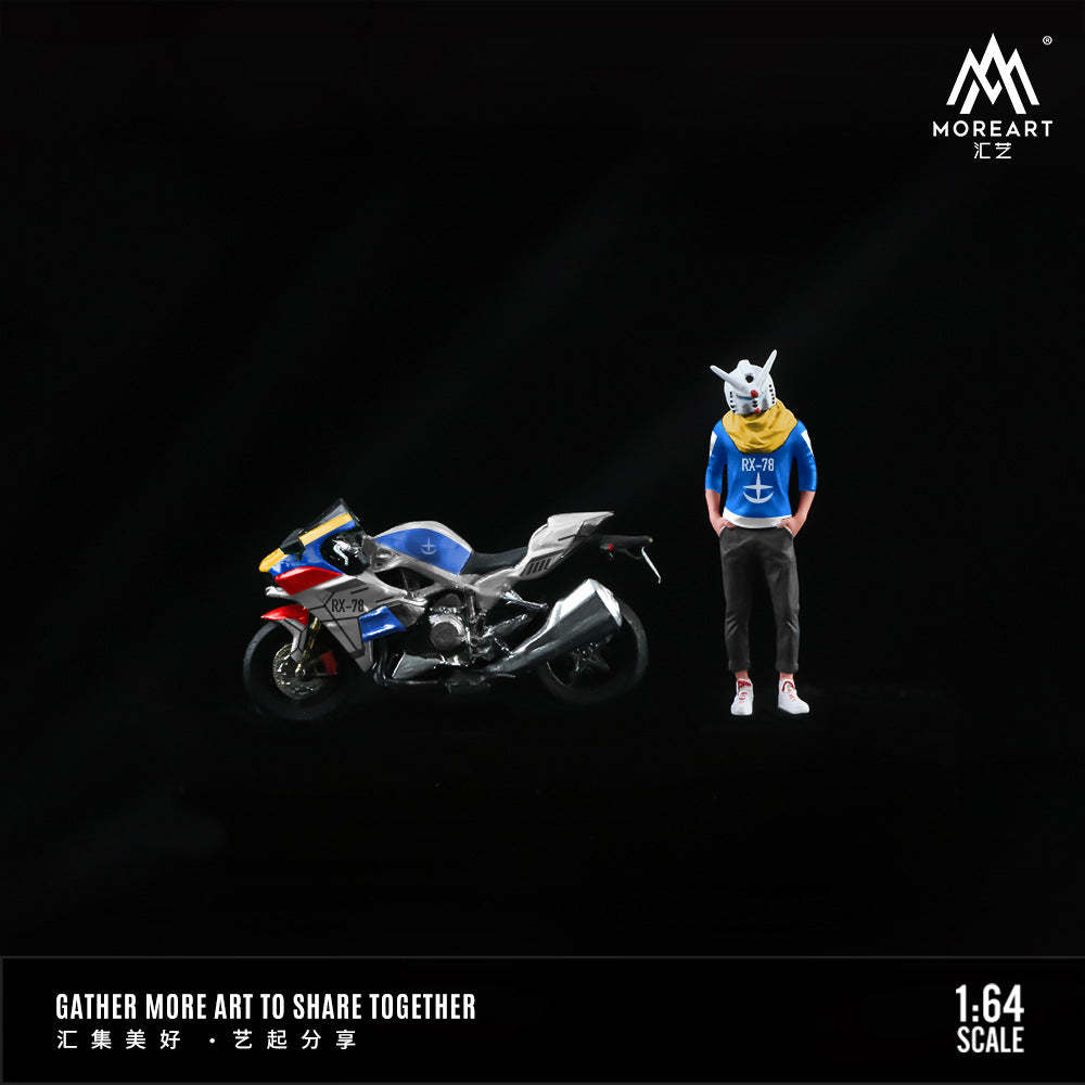 匯藝MoreArt1:64 RX-78機甲摩托人偶套裝樹脂人偶模型-CASEZONE