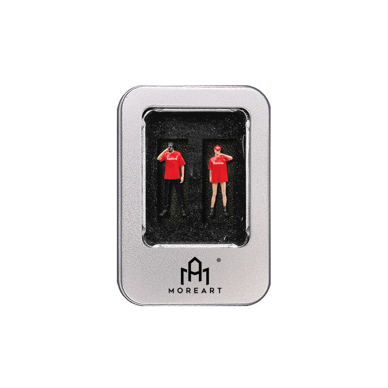 潮牌supreme人偶周邊仿真場景64比例合金汽車模型拼裝場景擺-CASEZONE