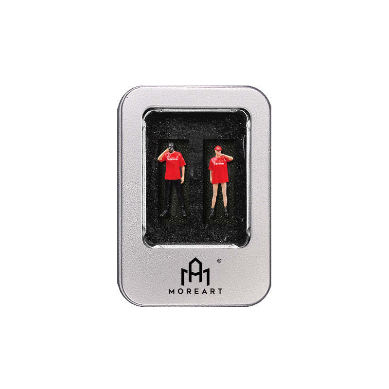 潮牌supreme人偶周邊仿真場景64比例合金汽車模型拼裝場景擺-CASEZONE