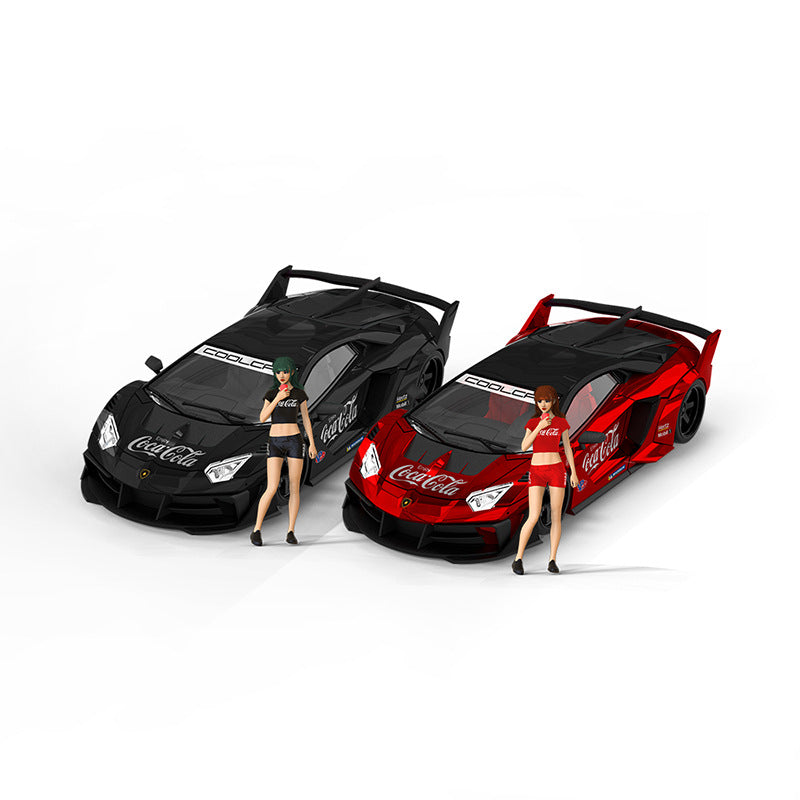 CoolCar 1:64 蘭博GTEVO黑色紅色可口可樂仿真合金車模-CASEZONE