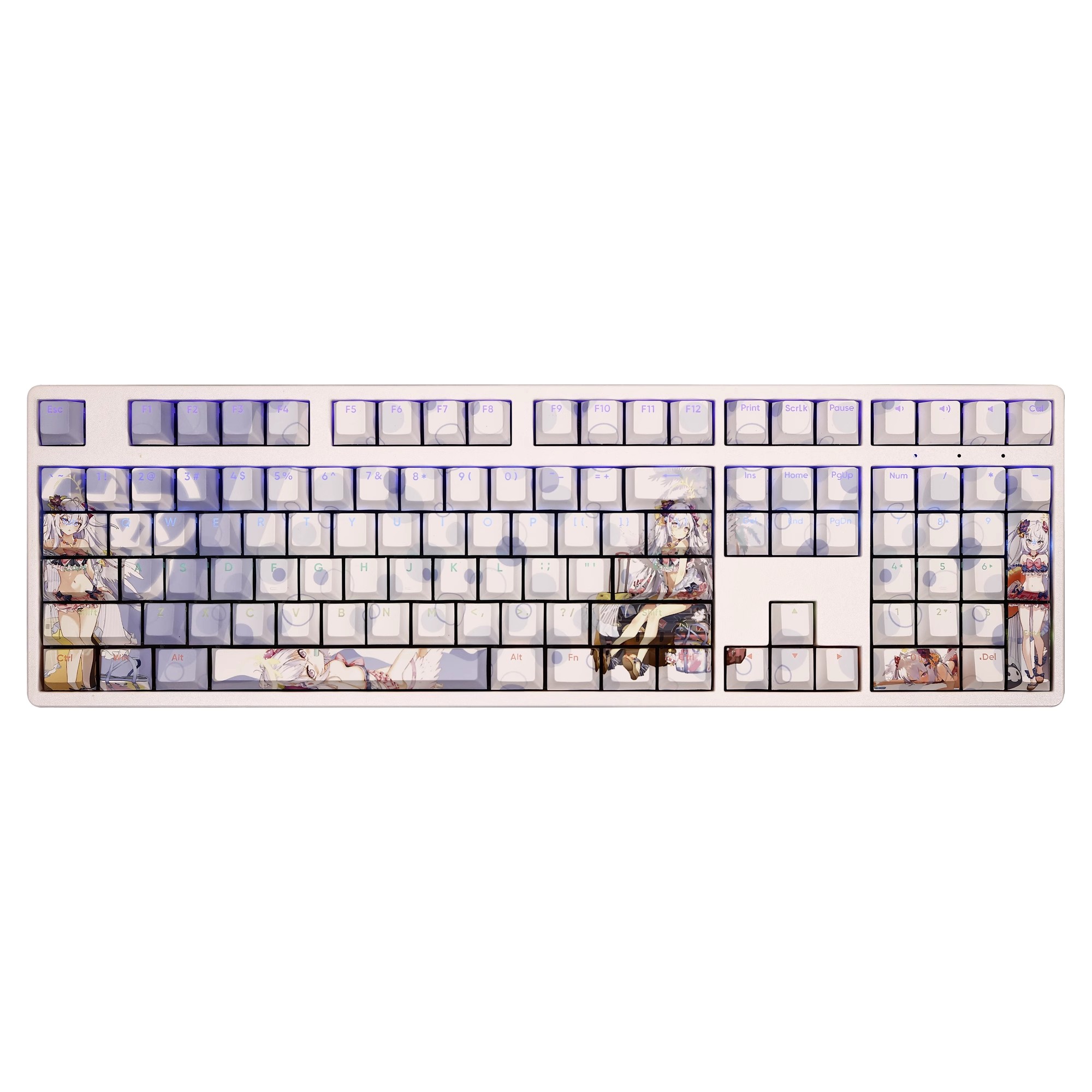 白洲梓泳裝透光RGB108鍵標準配列衛星軸鍵帽-CASEZONE