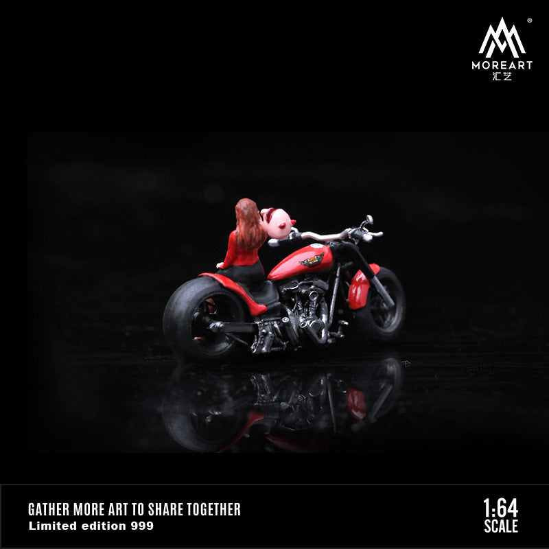 MORE ART 1:64 哈雷摩托靚女套裝微縮模型收藏擺件 收藏禮品擺件-CASEZONE