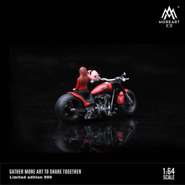 MORE ART 1:64 哈雷摩托靚女套裝微縮模型收藏擺件 收藏禮品擺件-CASEZONE