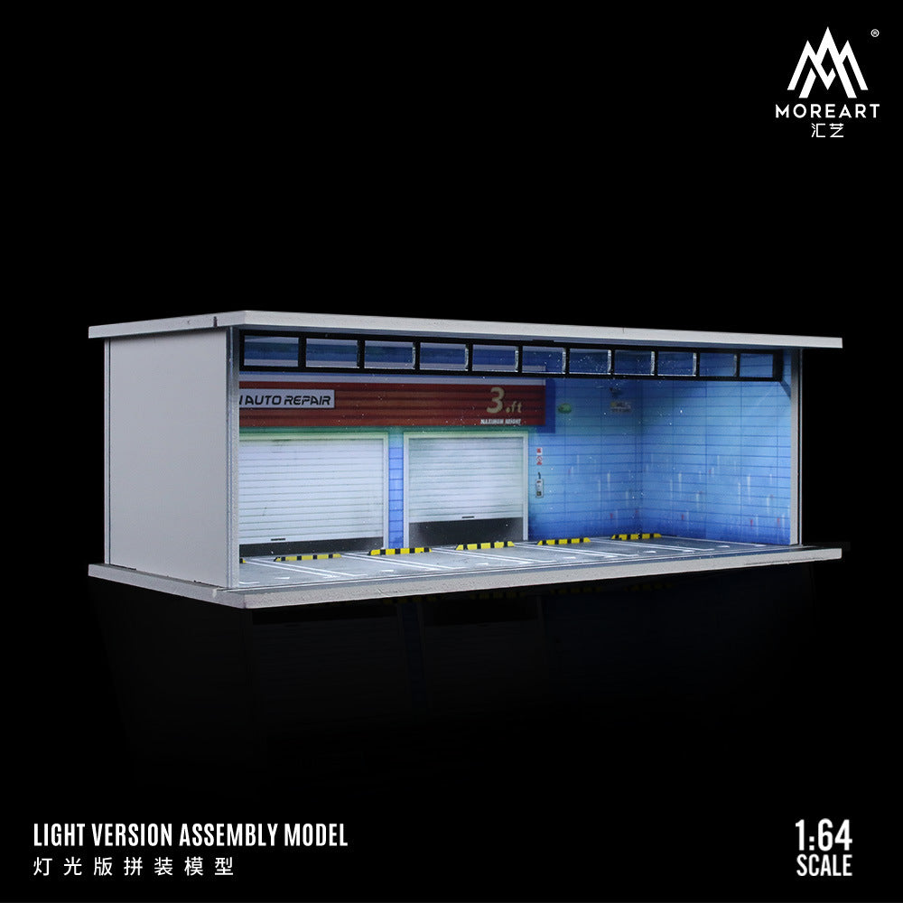 MoreArt 1:64 停車場燈光版拼裝場景-CASEZONE