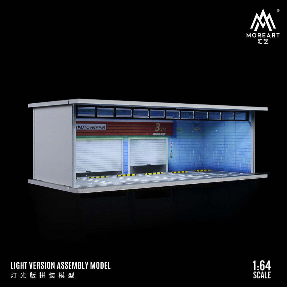 MoreArt 1:64 停車場燈光版拼裝場景-CASEZONE
