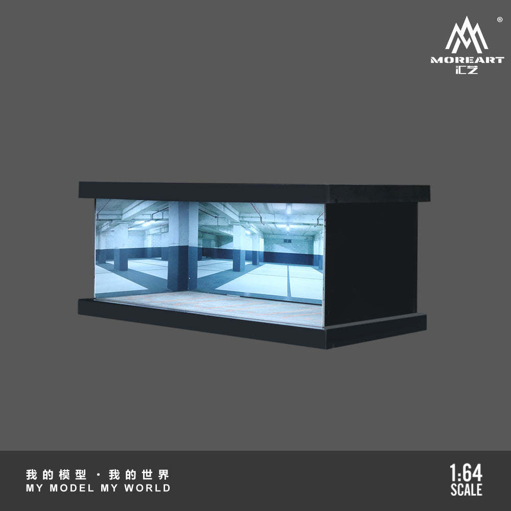 MoreArt 1:64 主題停車四車位燈光版拼裝場景-CASEZONE