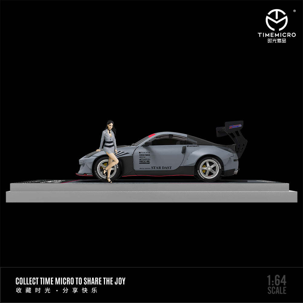 時光TimeMicro1:64尼桑350Z啞綠 戰鬥灰仿真合金汽車模型-CASEZONE