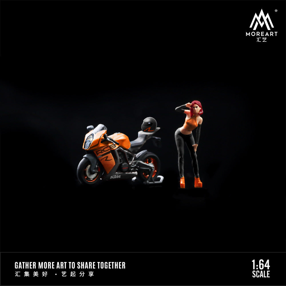 1:64 KTM1190摩托人偶套裝樹脂模型-CASEZONE