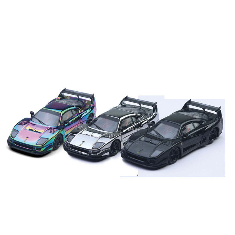 SUPCAR 1:64 F40 黑碳 電鍍銀 電鍍彩禮盒版仿真合金車模-CASEZONE