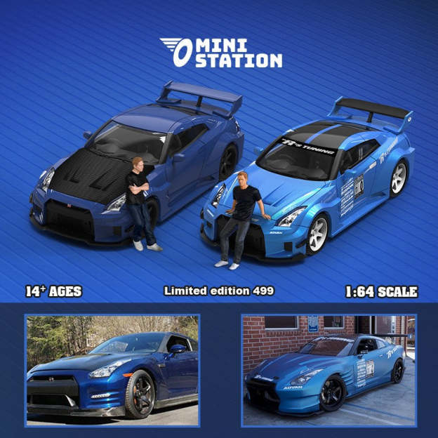 MiniStation1:64 尼桑GTR R35 3.0速度與激情 仿真合金汽車模型