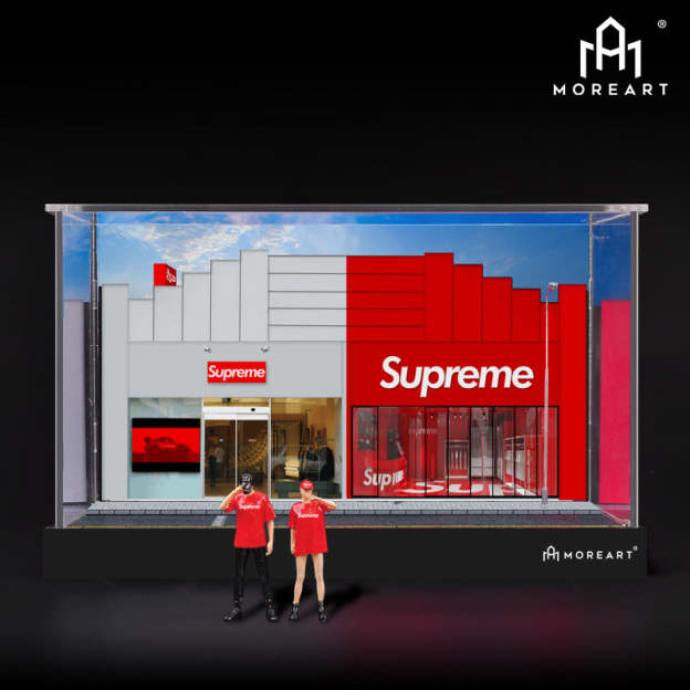 潮牌supreme人偶周邊仿真場景64比例合金汽車模型拼裝場景擺-CASEZONE