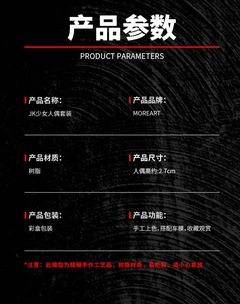 MoreArt1:64  JK少女人偶套裝仿真樹脂模型-CASEZONE