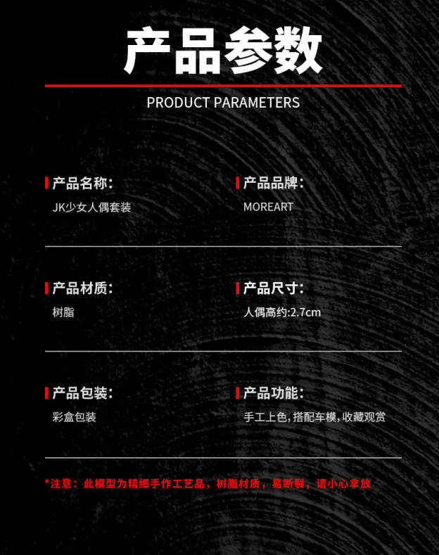 MoreArt1:64  JK少女人偶套裝仿真樹脂模型-CASEZONE