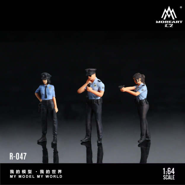 MoreArt1:64  出勤警察人偶套裝仿真樹脂模型-CASEZONE