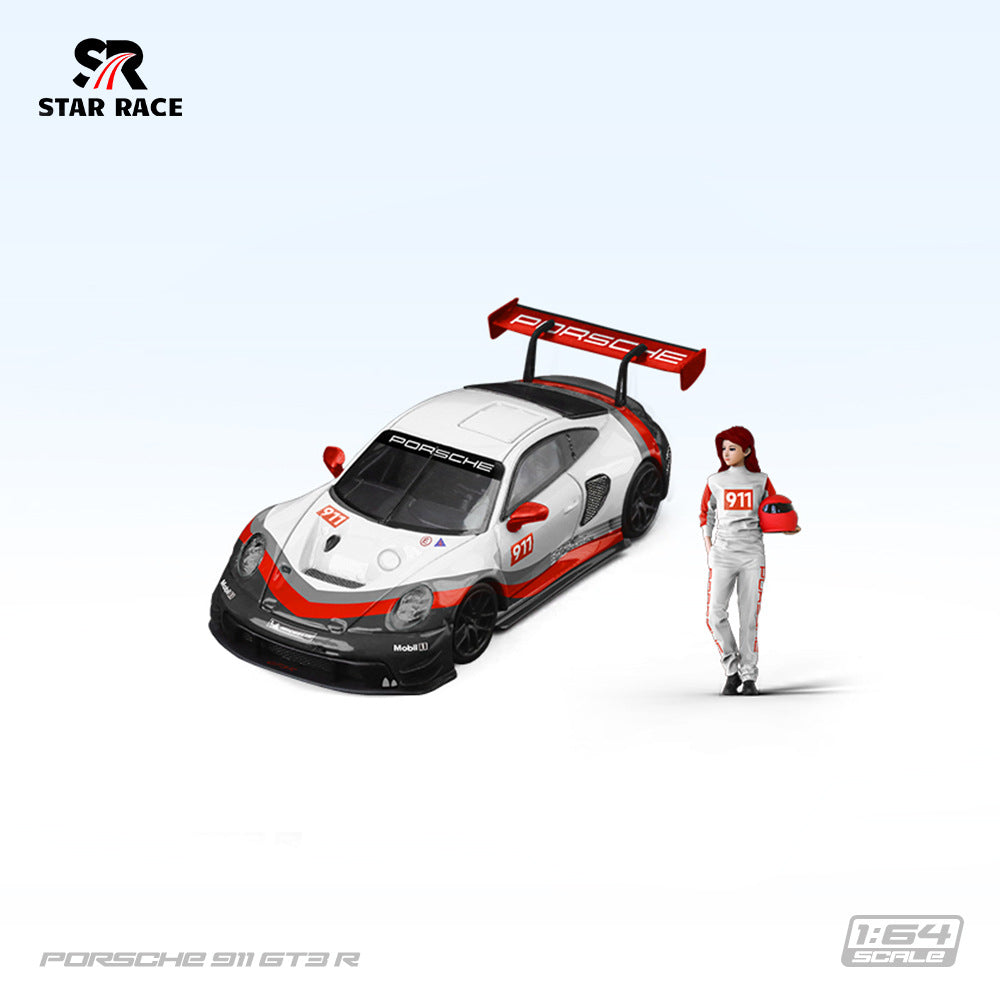 SR 1:64 STAR RACE 保時捷911 GT3 賽車 合金汽車模型-CASEZONE