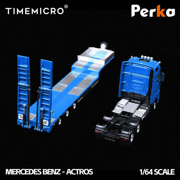 TimeMicro & Perka 聯名款 1:64 拖板運輸車 仿真合金汽車模型-CASEZONE