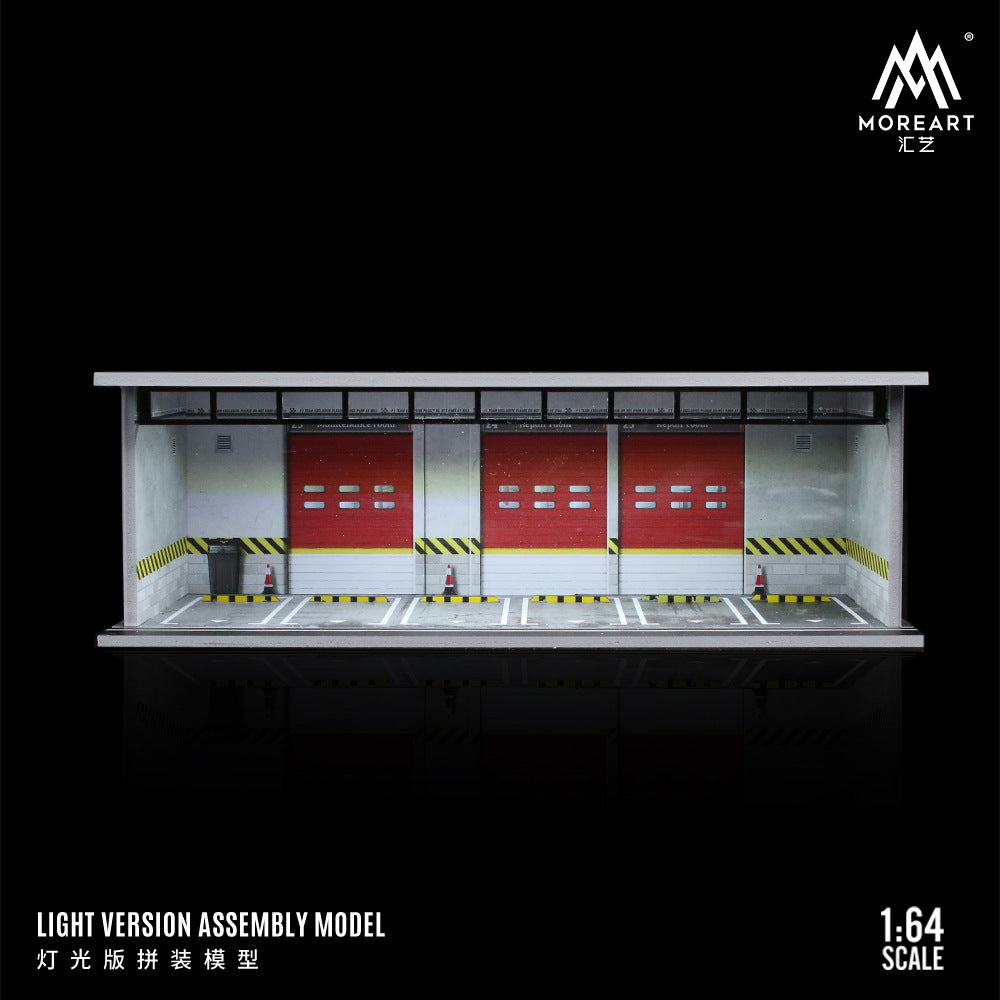 MoreArt 1:64 停車場燈光版拼裝場景-CASEZONE
