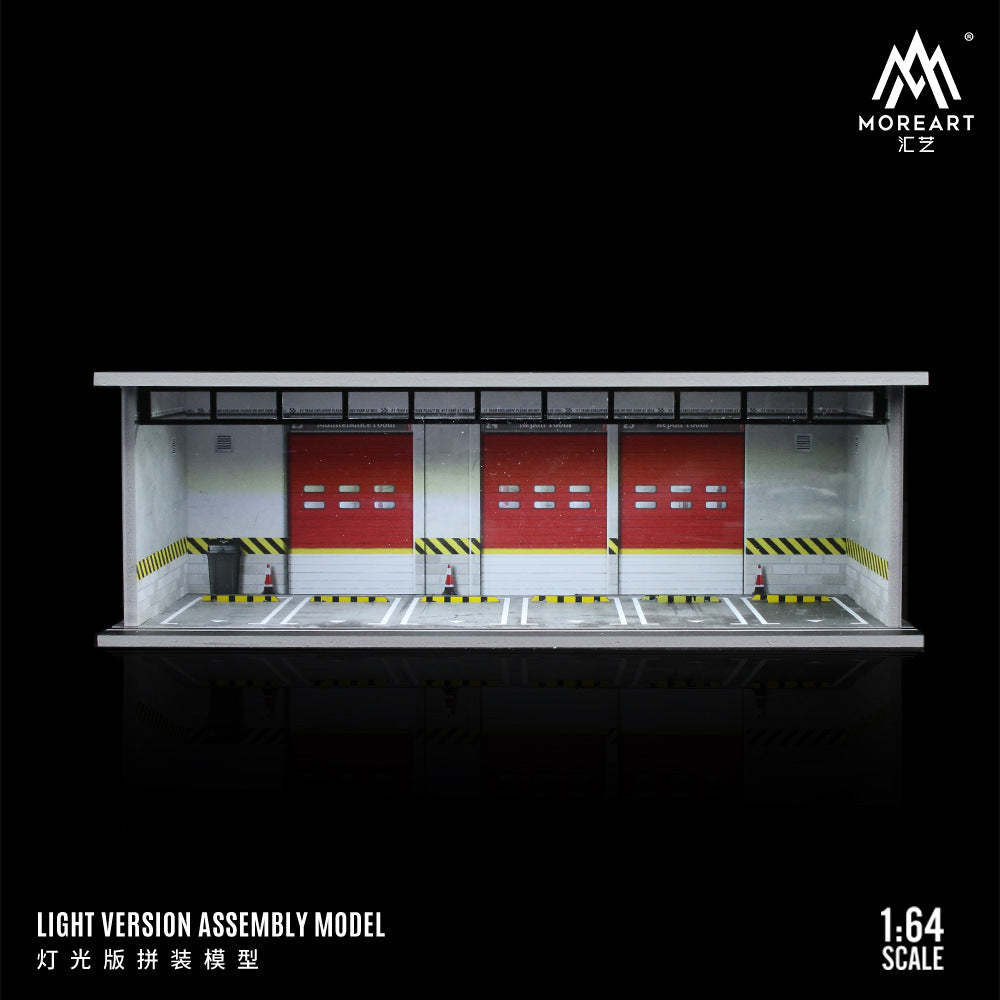 MoreArt 1:64 停車場燈光版拼裝場景-CASEZONE