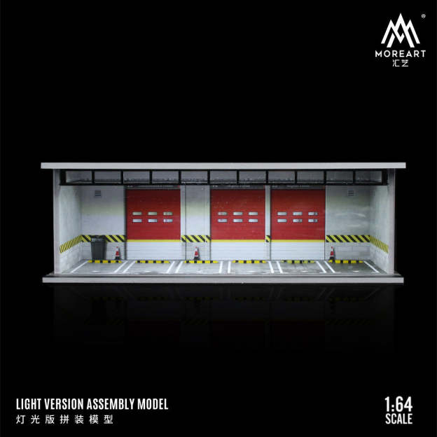 MoreArt 1:64 停車場燈光版拼裝場景-CASEZONE