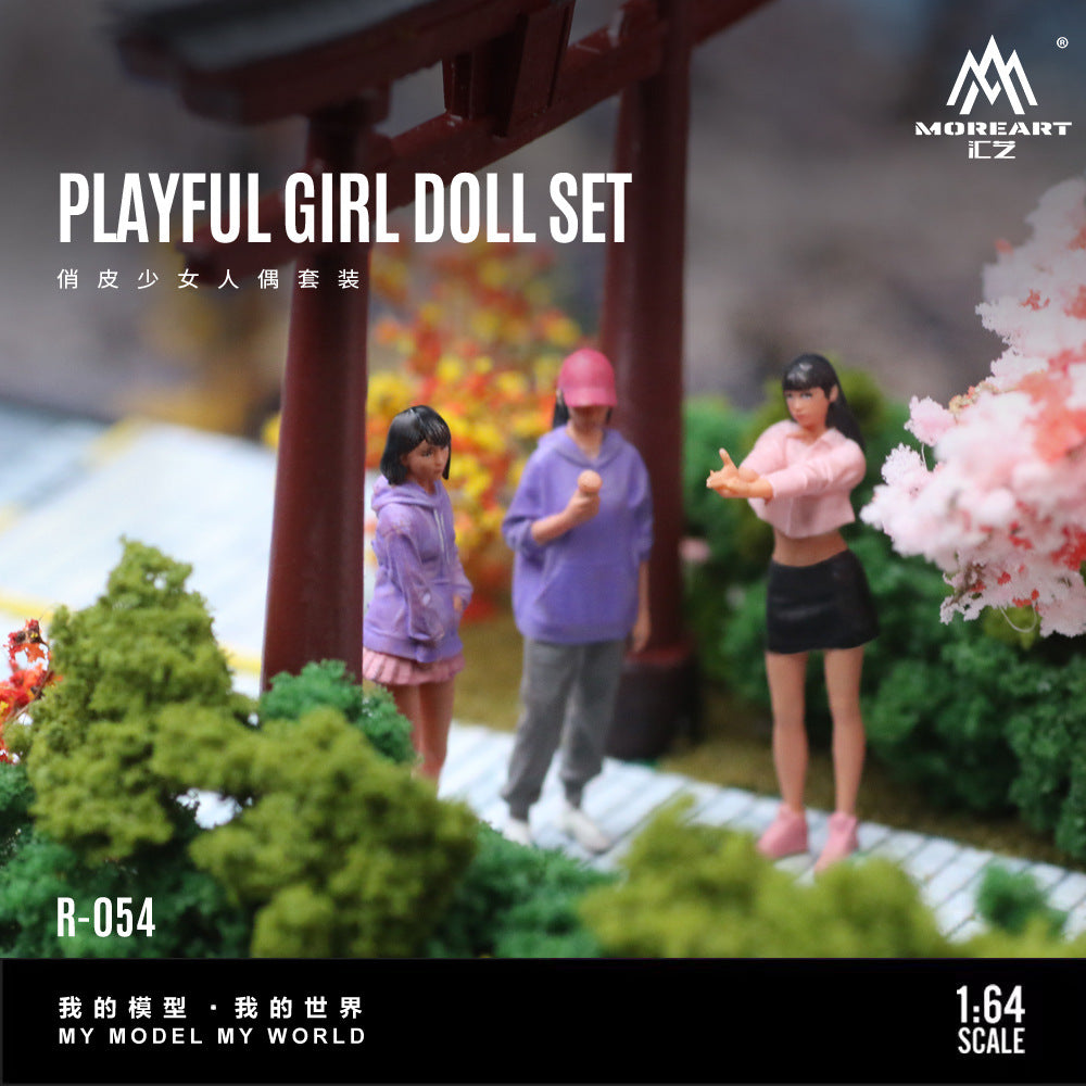 MoreArt1:64  俏皮少女人偶套裝仿真樹脂模型-CASEZONE