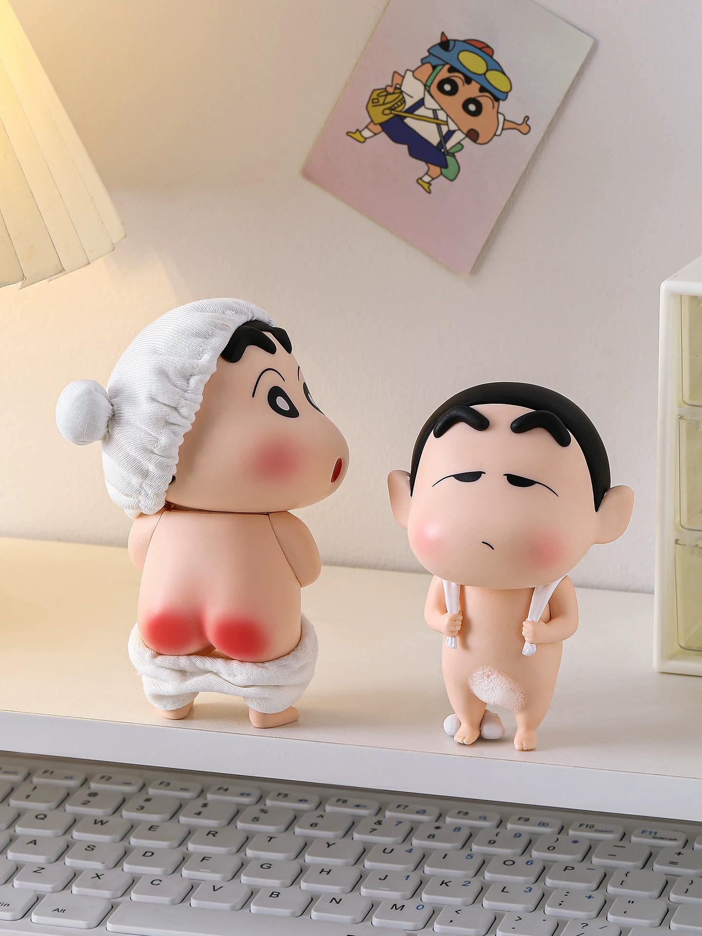 蠟筆小新 洗浴小新小葵 擺件