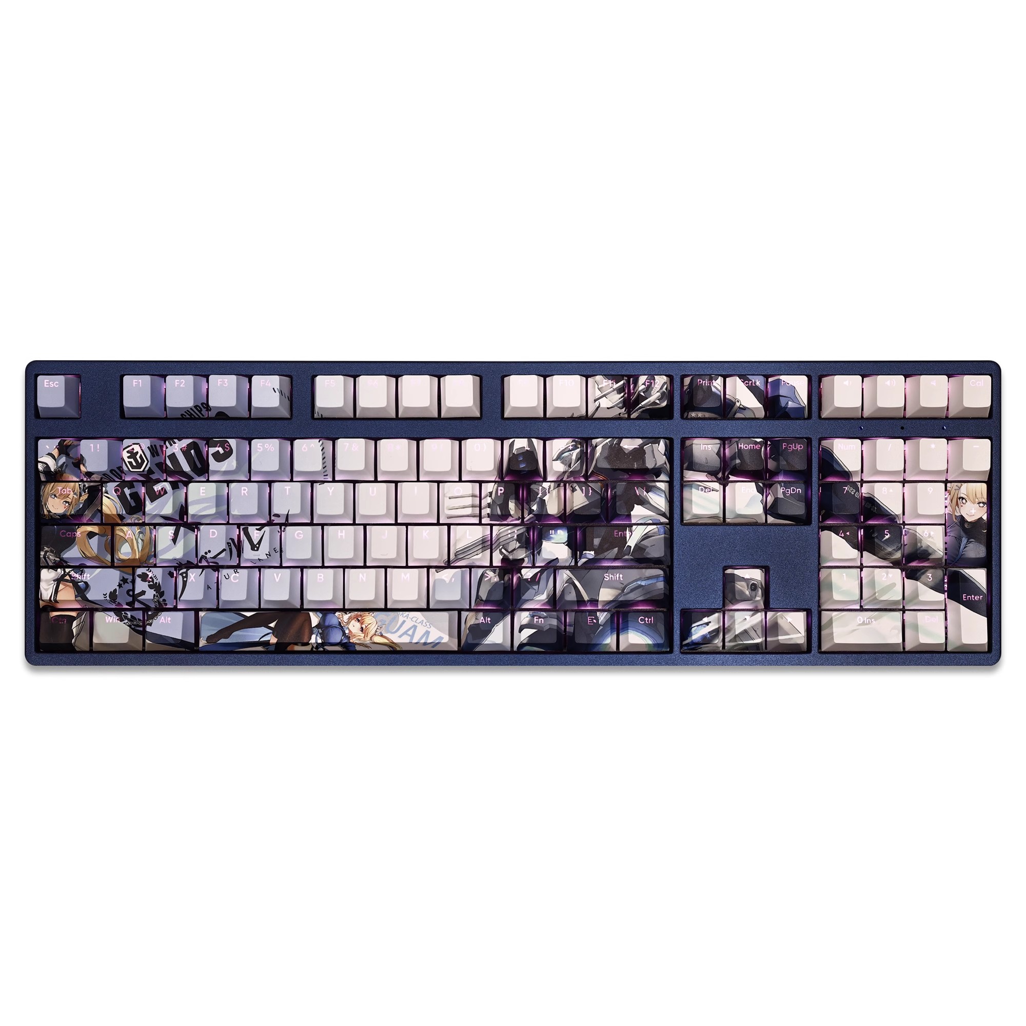 碧藍航線關島透光RGB108鍵標準配列衛星軸鍵帽-CASEZONE