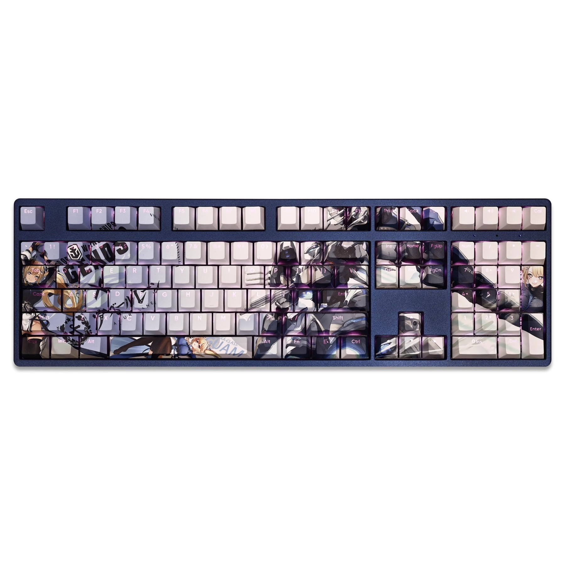 碧藍航線關島透光RGB108鍵標準配列衛星軸鍵帽-CASEZONE