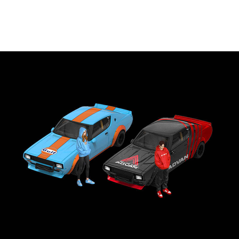 TM 1:64 尼桑KPGC110 海灣石油和ADVAV仿真合金汽車模型-CASEZONE
