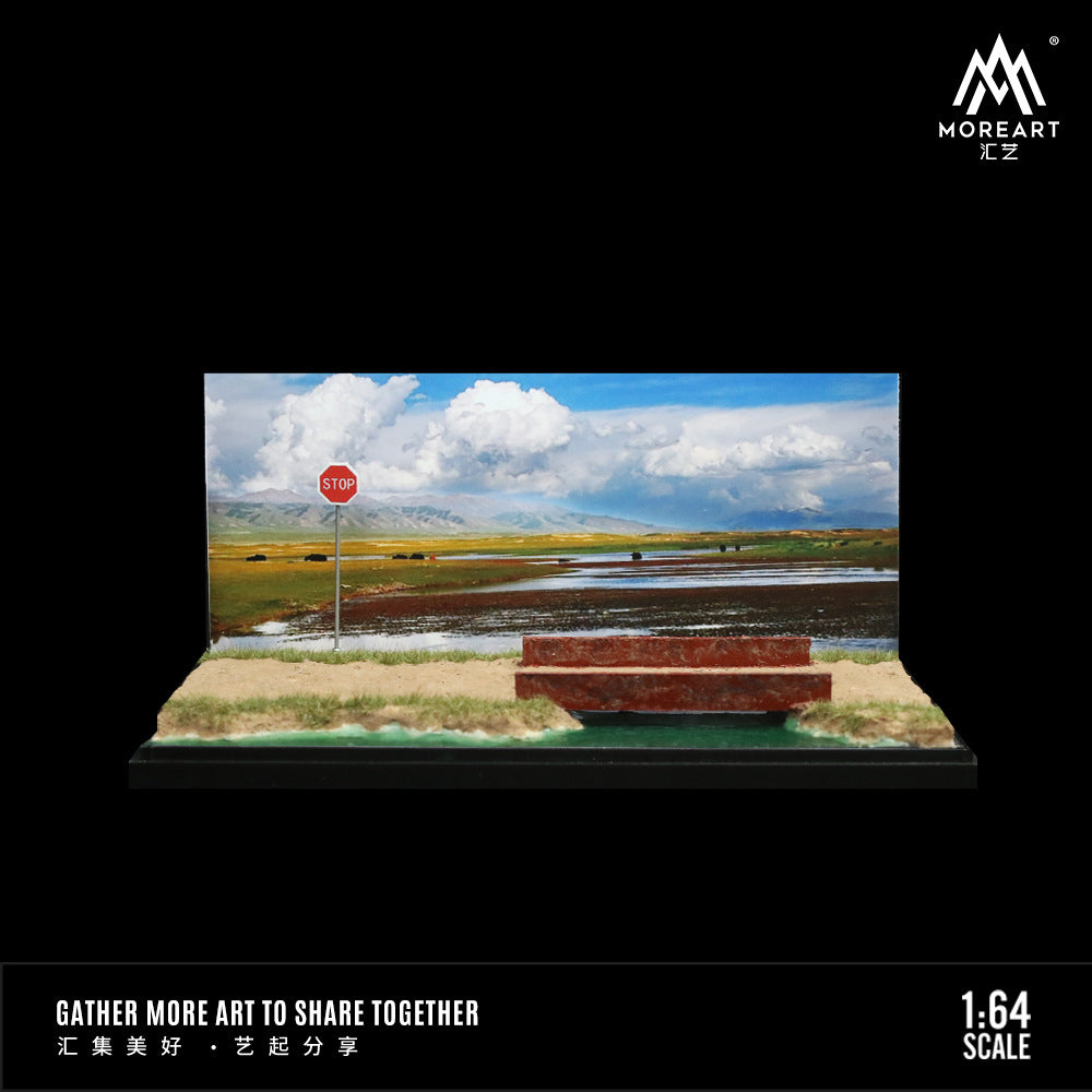 MoreArt 1:64 園林街景 河邊小畔 溼地公園 城市河畔場景模型-CASEZONE