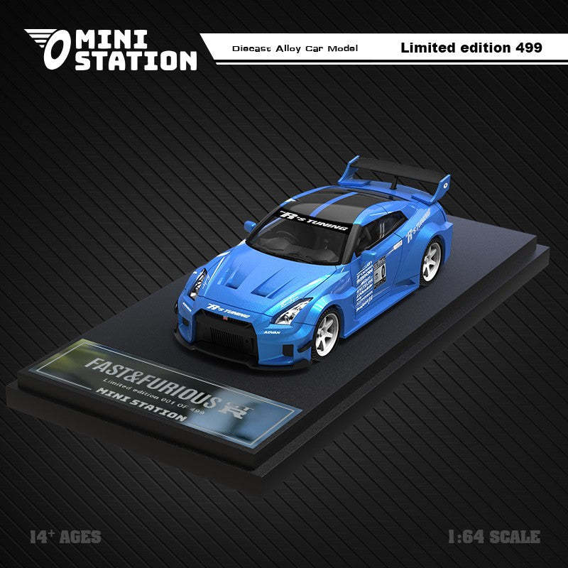 MiniStation1:64 尼桑GTR R35 3.0速度與激情 仿真合金汽車模型