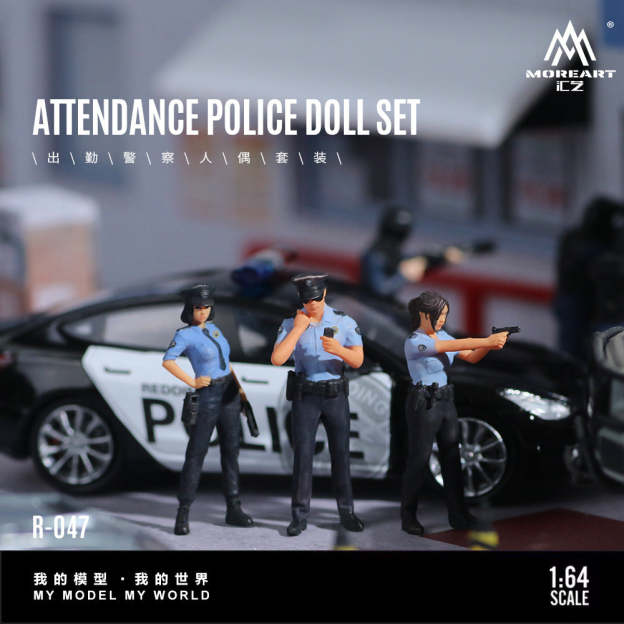 MoreArt1:64  出勤警察人偶套裝仿真樹脂模型-CASEZONE
