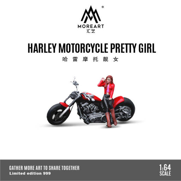 MORE ART 1:64 哈雷摩托靚女套裝微縮模型收藏擺件 收藏禮品擺件-CASEZONE