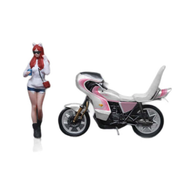 MoreArt1:64  暴走族白粉拉花摩托人偶套裝樹脂模型-CASEZONE