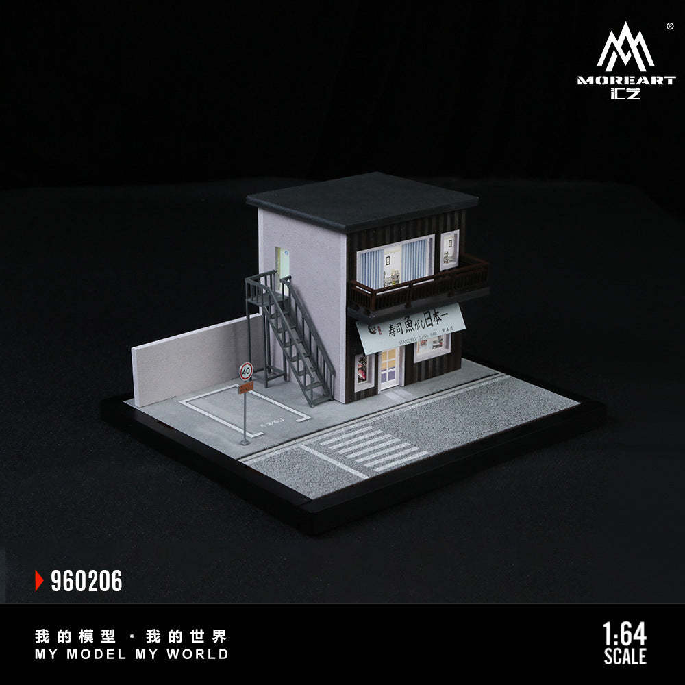 匯藝MoreArt1:64 街邊場景燈光拼裝系列06款仿真模型-CASEZONE