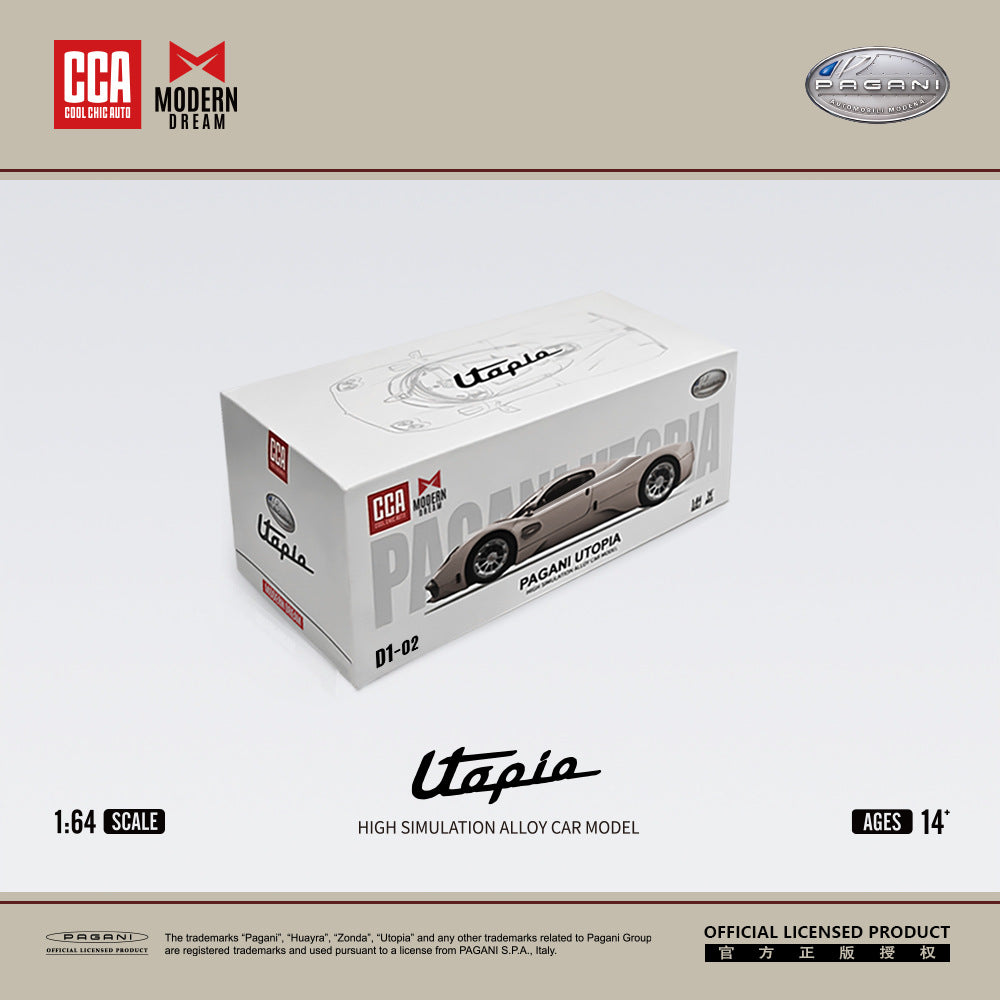 ModernDream+CCA聯名1:64 帕加尼烏托邦素色仿真合金汽車模型-CASEZONE