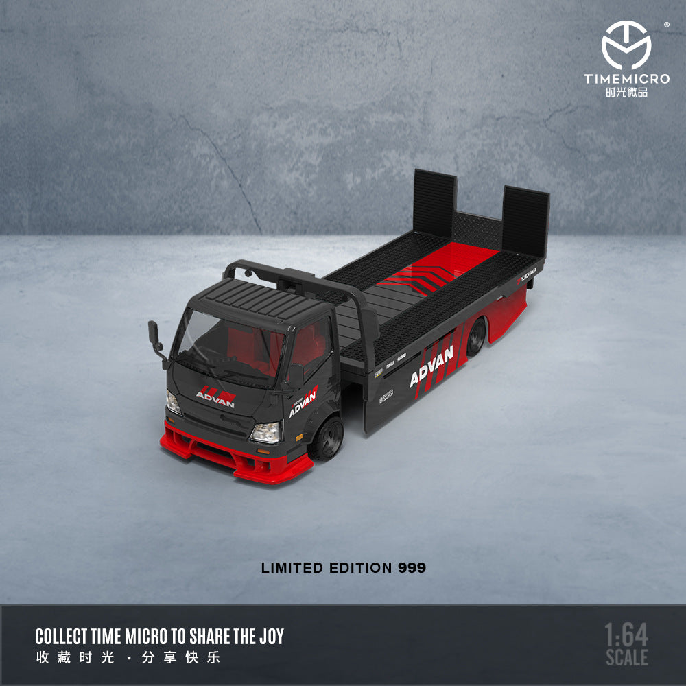 TIME MICRO 1:64 H300平板運輸拖車 海灣石油和ADVAN 仿真合金車模型-CASEZONE
