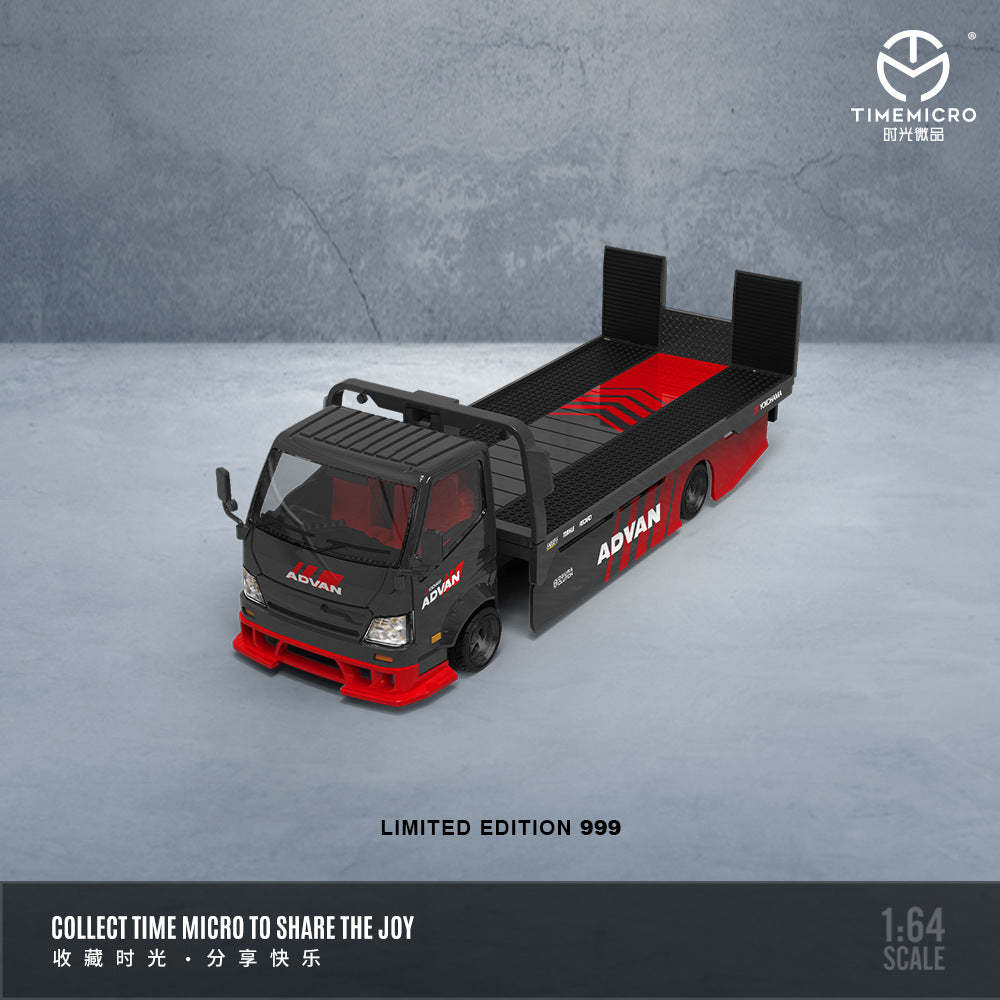 TIME MICRO 1:64 H300平板運輸拖車 海灣石油和ADVAN 仿真合金車模型-CASEZONE