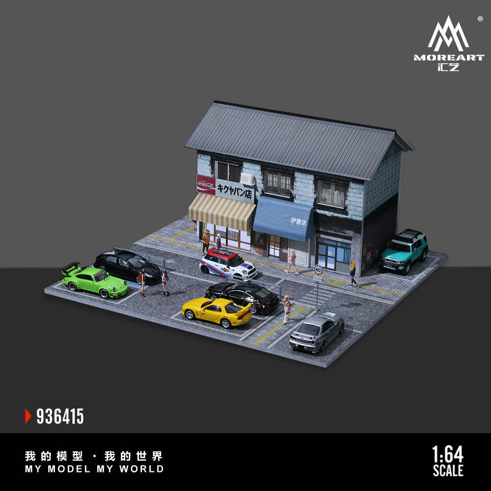 匯藝MoreArt1:64 街頭面包屋燈光版場景仿真模型-CASEZONE