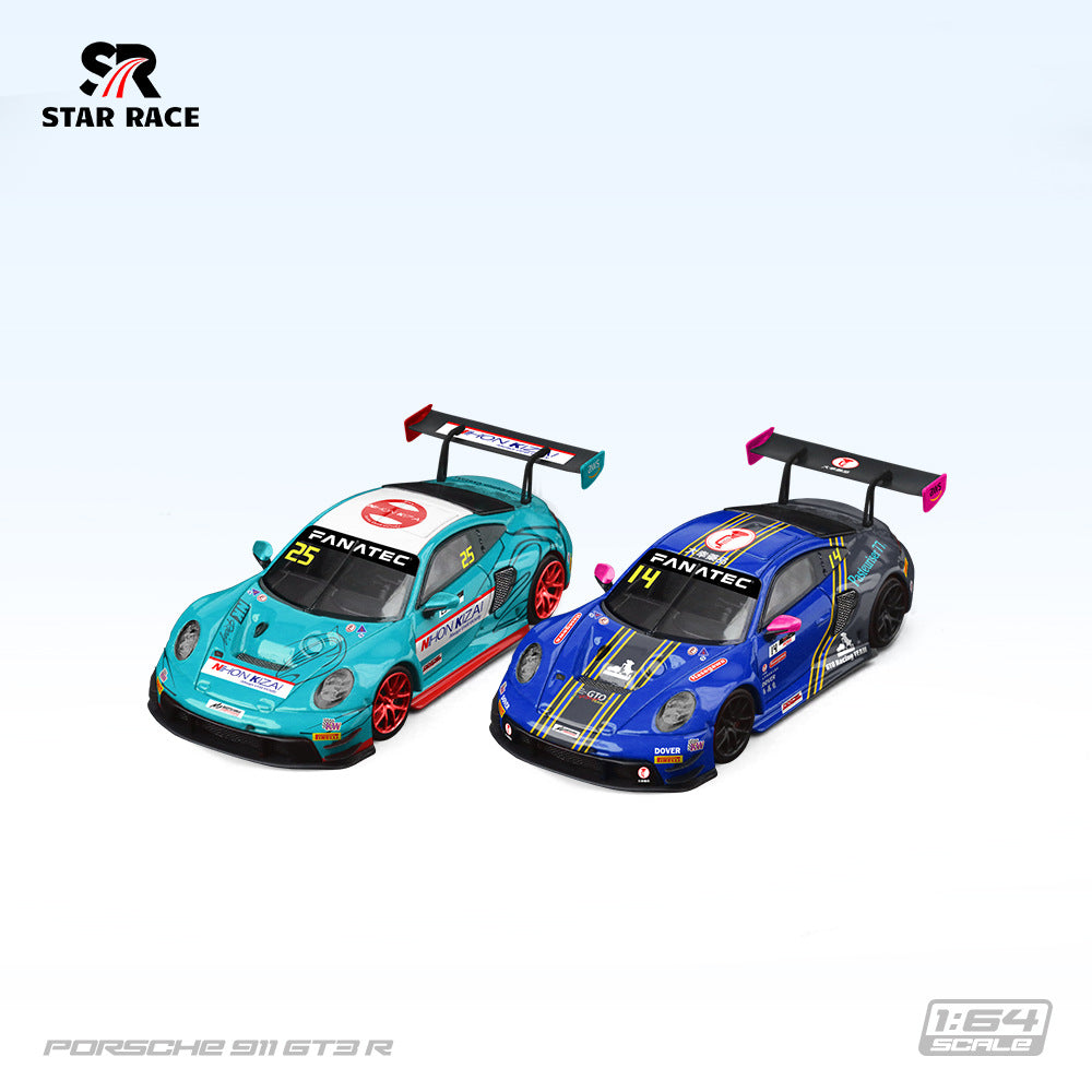 SR 1:64 STAR RACE 保時捷911 GT3 R  合金賽車模型-CASEZONE